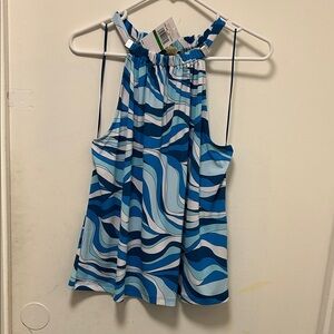 Michael Kors Blue and White Patterned Skirt